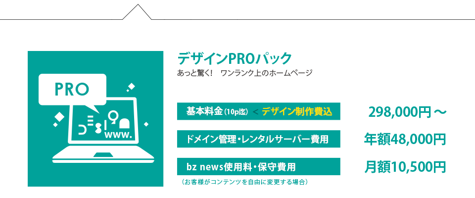 ホームページ制作プラン「デザインPRO」