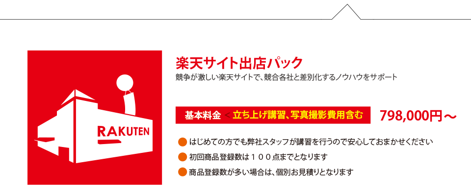 ホームページ制作プラン「楽天サイト出店」